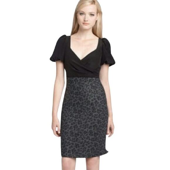 REBECCA TAYLOR Silk Wool Cheetah Me Good Print Sheath Pencil Dress - Picture 1 of 10